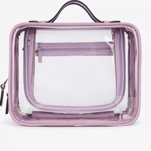 NWOT Calpak Large Clear Cosmetic Case in Lavender